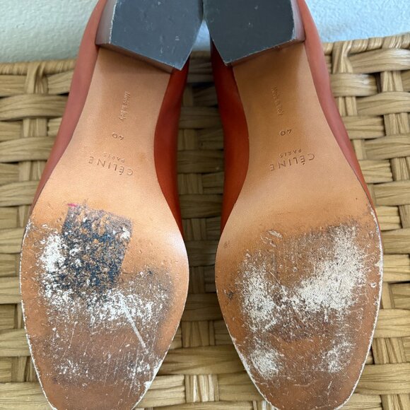 Old Celine Brown Leather Peep Toe Pump 80 Heel Shoes Size EU 40 Phoebe Philo - Picture 6 of 7